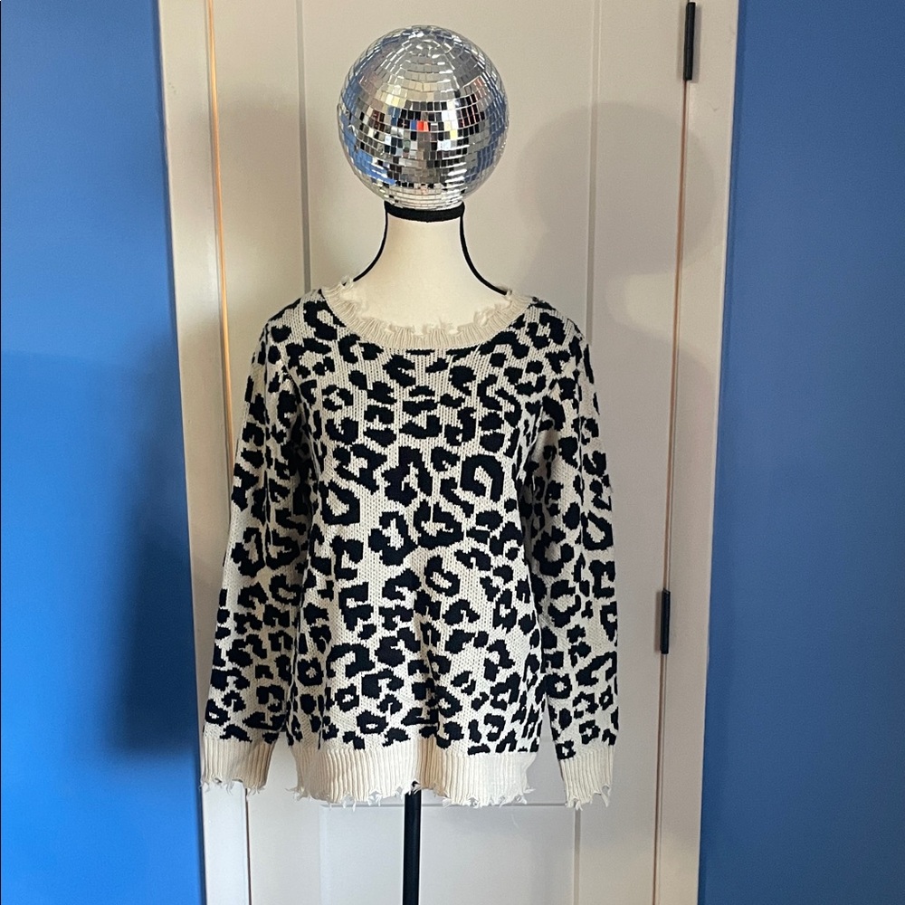 Staccato Monochrome Animal Print Sweater